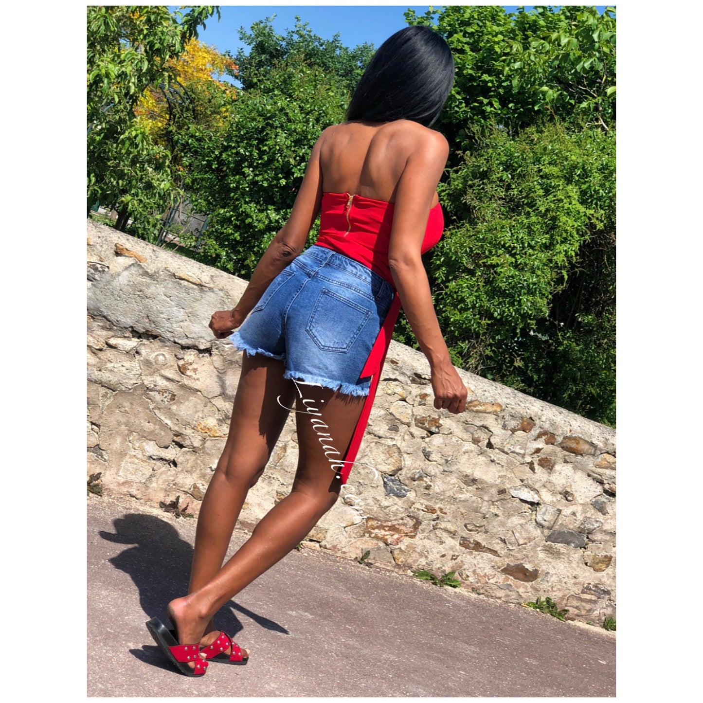 Crop Top Modèle ARENYA ROUGE