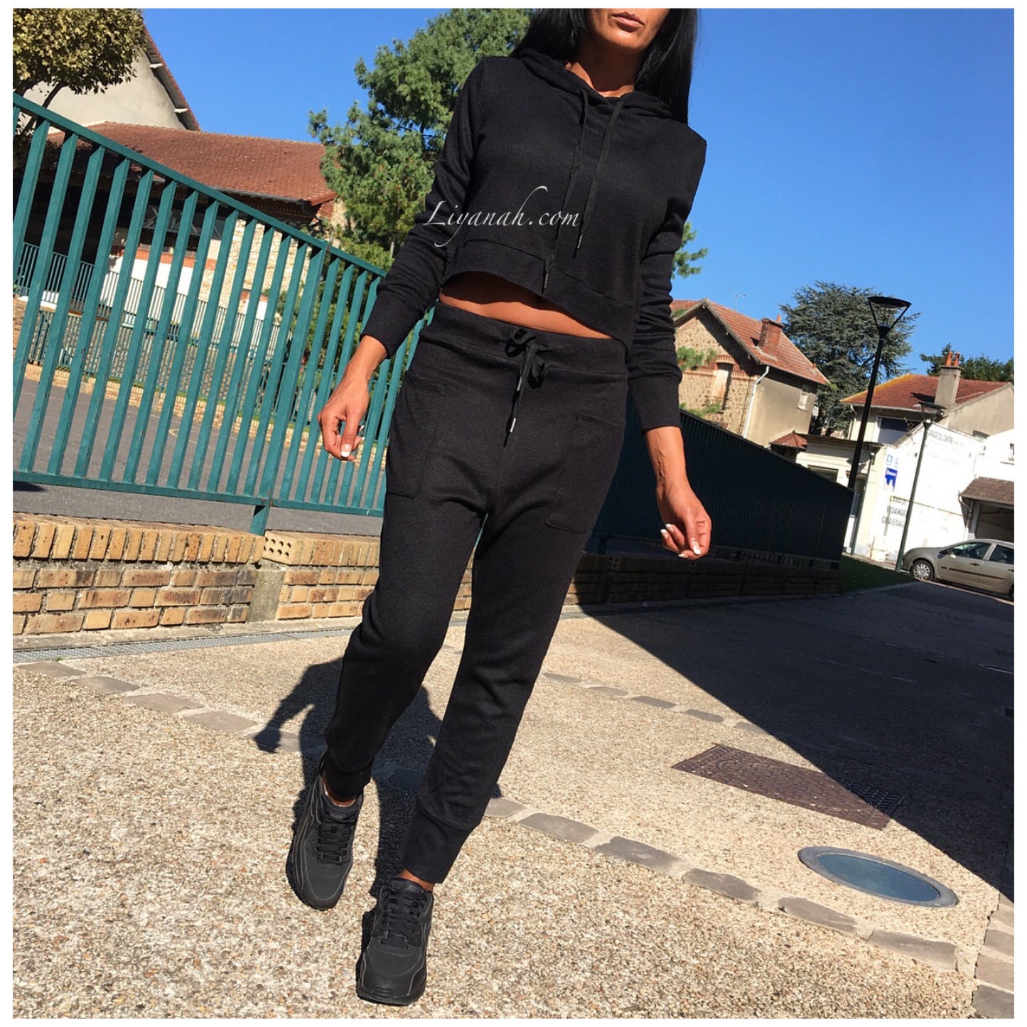 Jogging EDENYA NOIR Pull à capuche + Pantalon