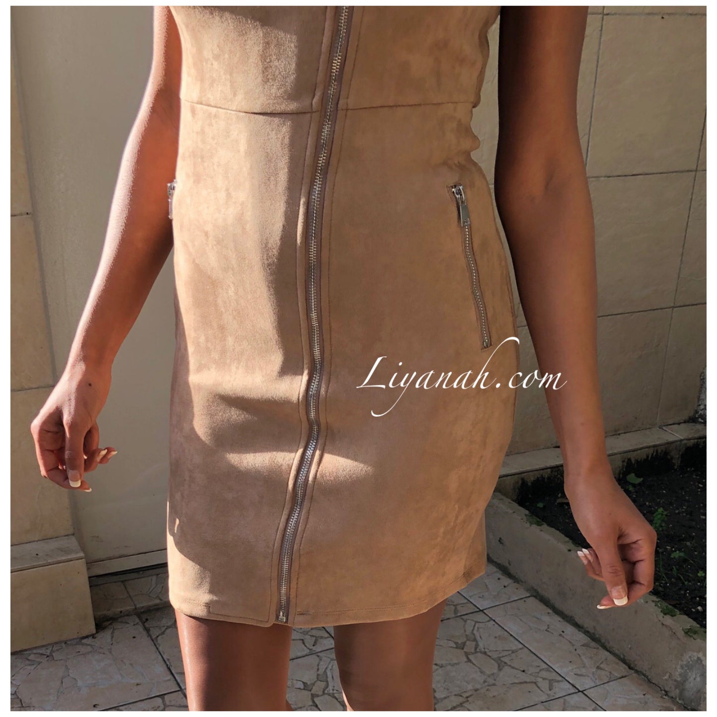 ROBE Suédine CALIA BEIGE