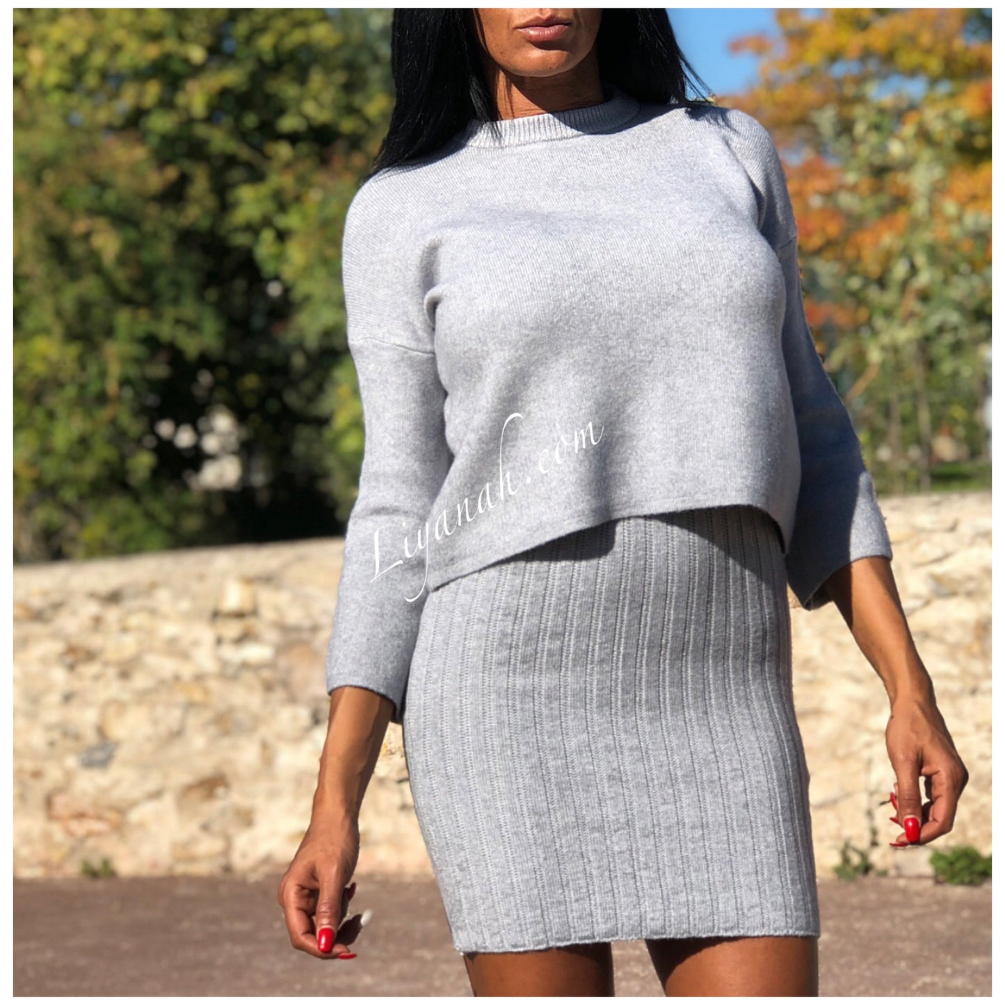 Ensemble Pull et Robe Modèle BALYLA GRIS