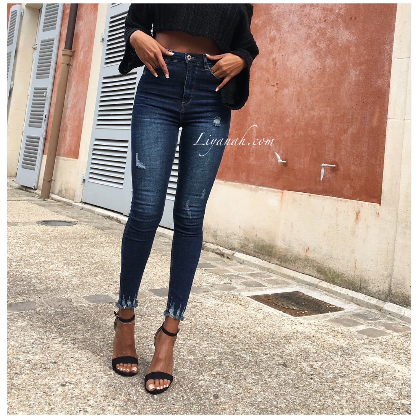 Jean Skinny Modèle RAYANY DARK BLUE TAILLE HAUTE