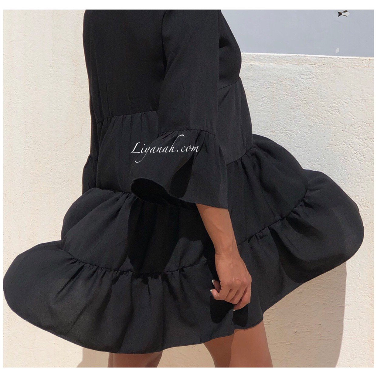 ROBE Courte Style Tunique Modèle HINA Noir