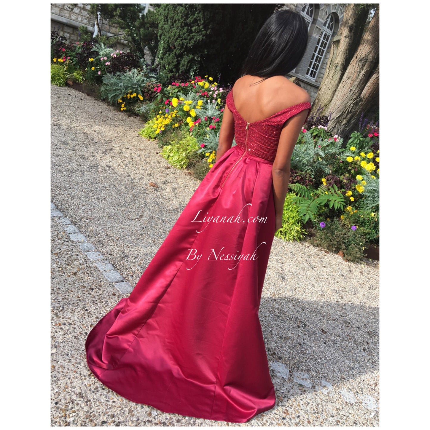 ROBE DE SOIRÉE MODÈLE ESTRELLA BORDEAUX