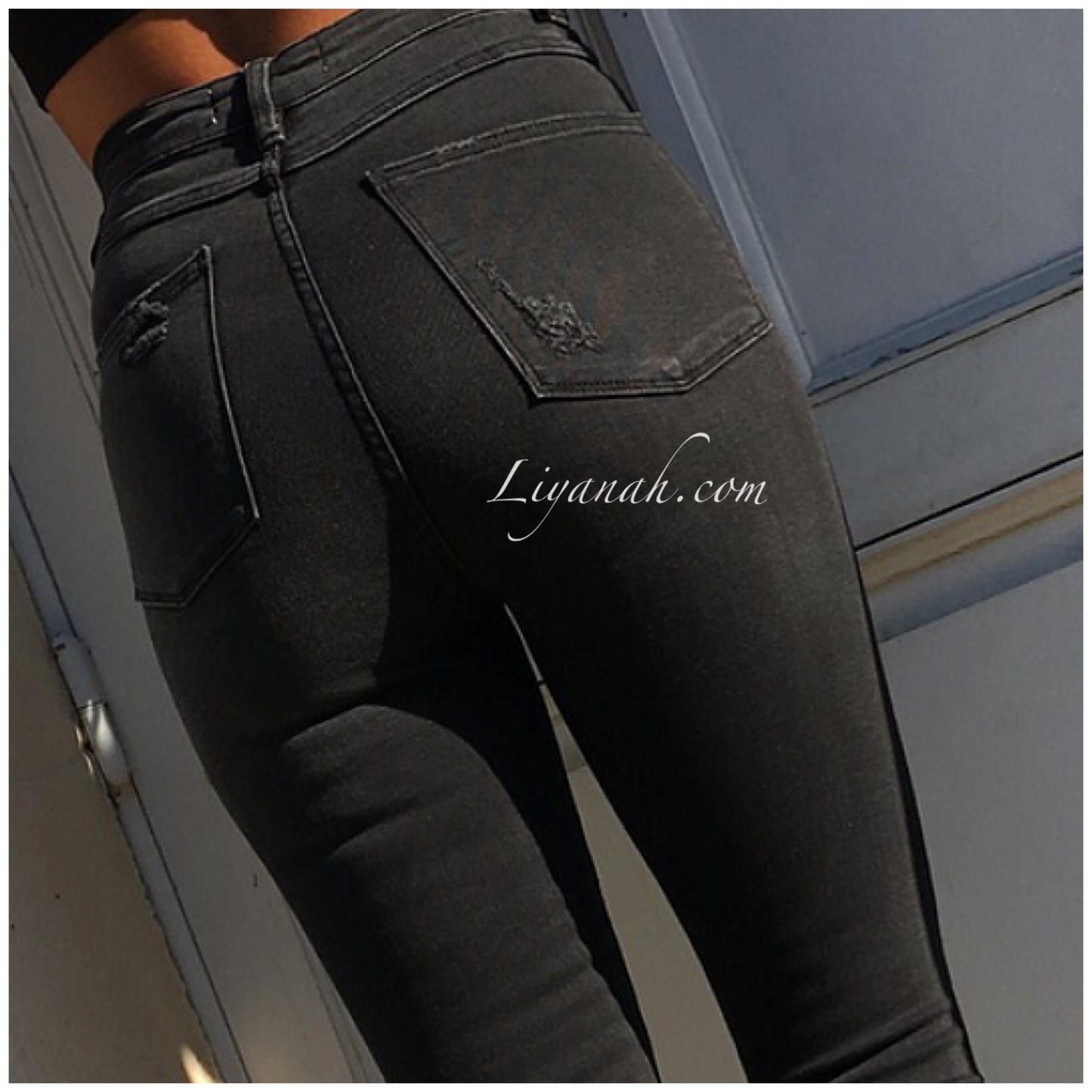 Jean Skinny Modèle RANY DARK GRAY TAILLE HAUTE