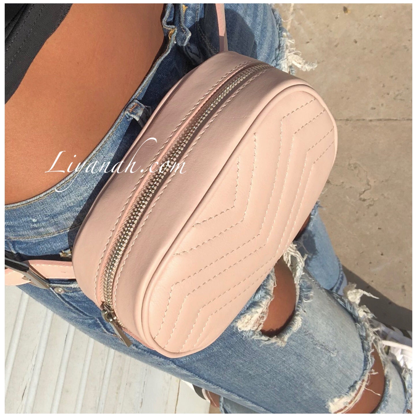 Sac Ceinture en Cuir Modèle YANY Nude