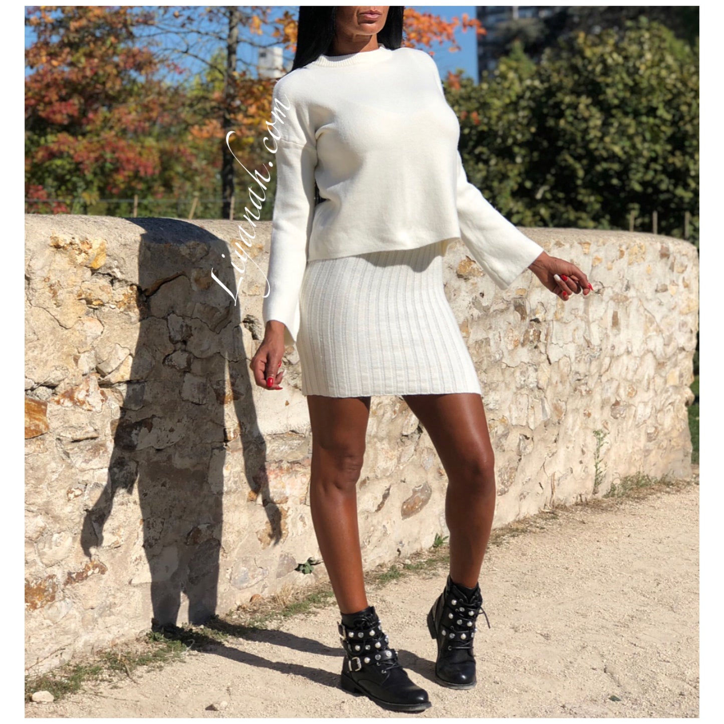 Ensemble Pull et Robe Modèle BALYLA BLANC