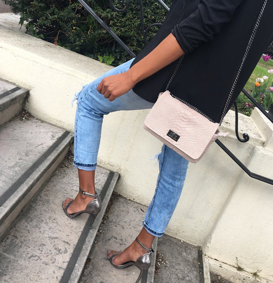 Sac Modèle YEVA 100% CUIR Noir ou Rose