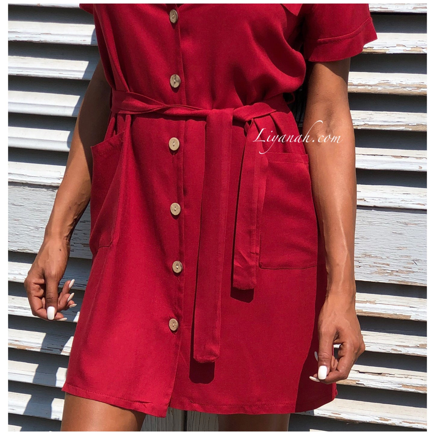 Robe Chemise Modèle KYRINA Noir ou Bordeaux