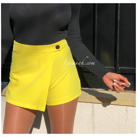 JUPE SHORT Courte Modèle JAYALA JAUNE