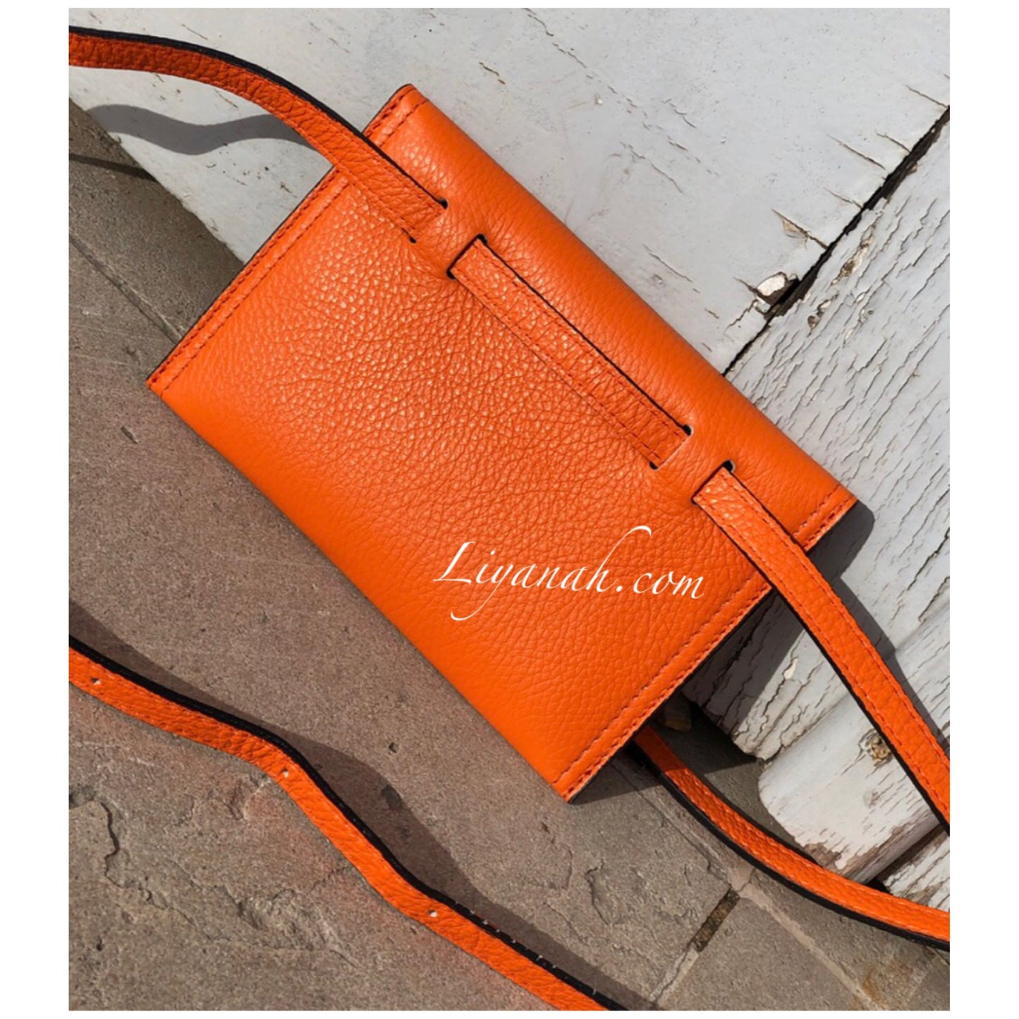 Pochette Ceinture en Cuir Petit Modèle TALYA ORANGE