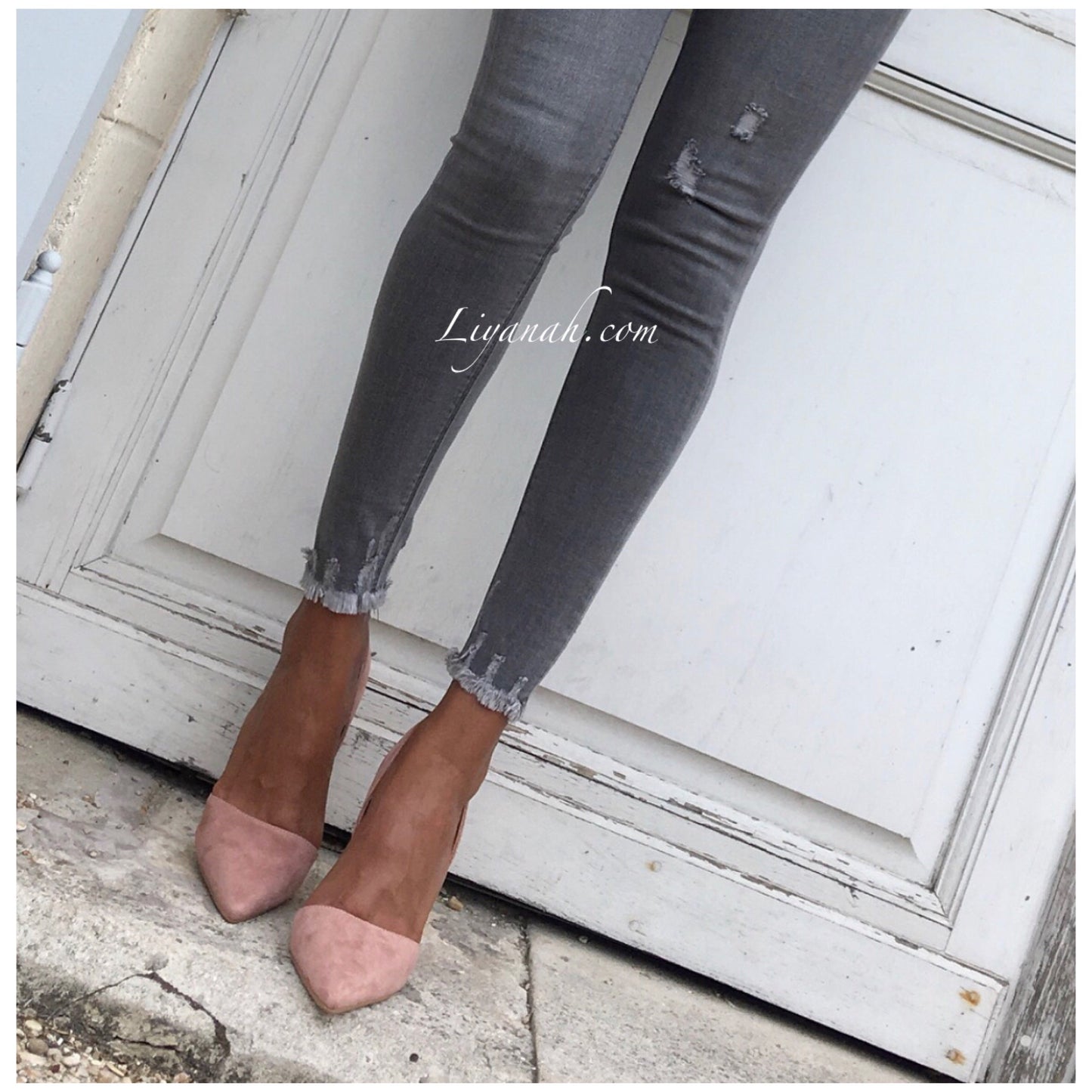 Jean Skinny Modèle RAYANY GRIS CLAIR TAILLE HAUTE