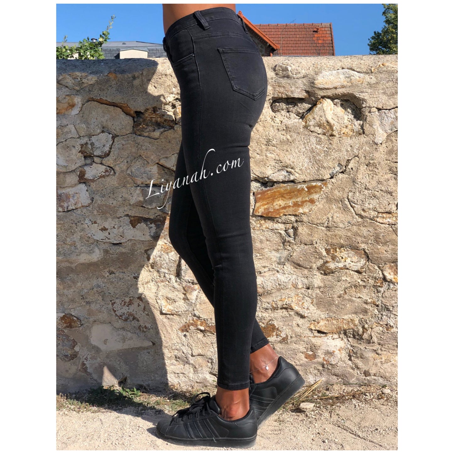 Jean Skinny Modèle KAYALA NOIR TAILLE MI-HAUTE