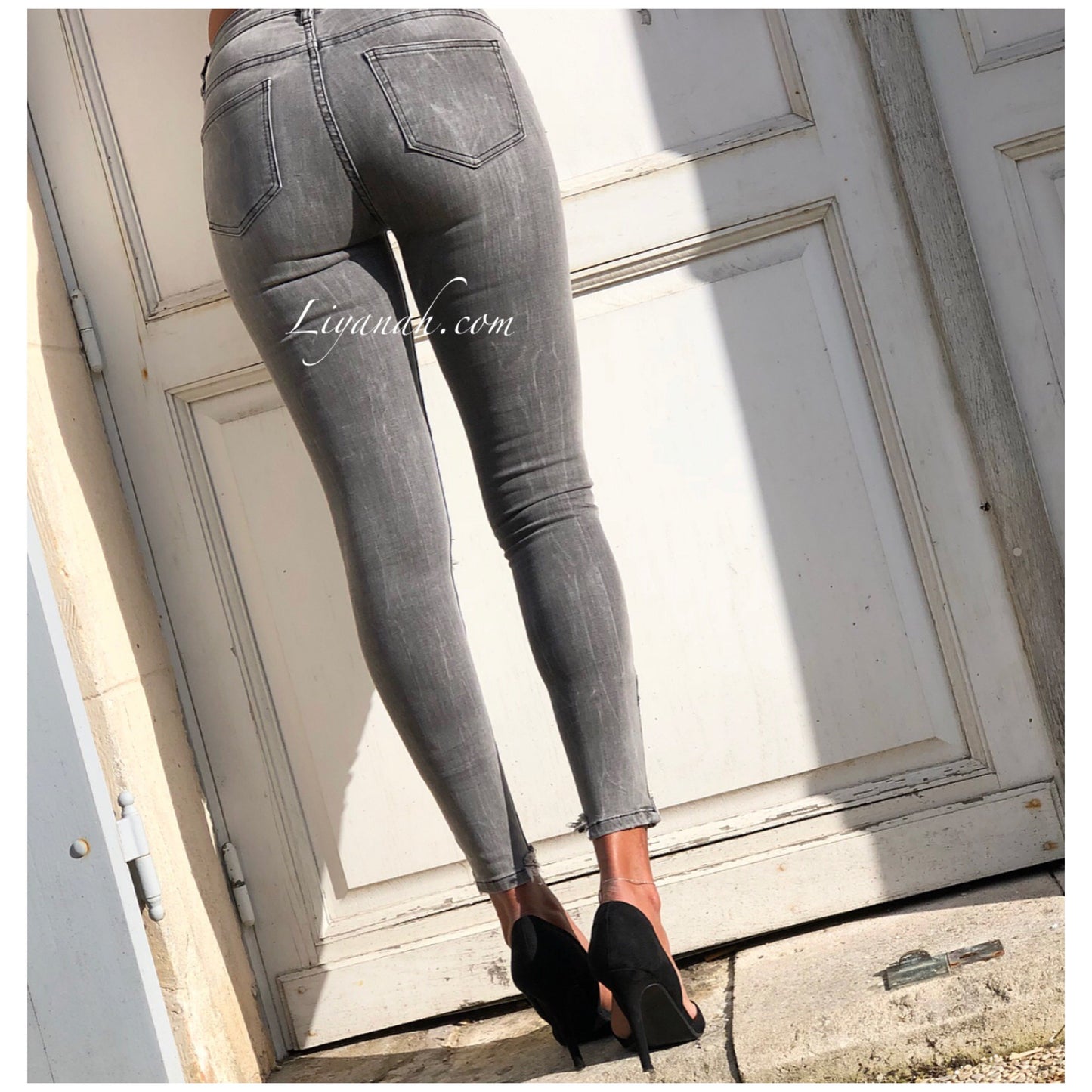 Jean Skinny Modèle JANYCE GRIS DESTROY