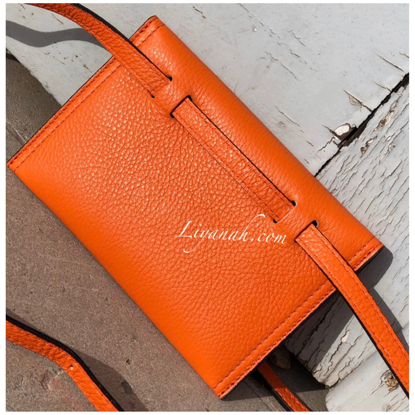 Pochette Ceinture en Cuir Petit Modèle TALYA ORANGE