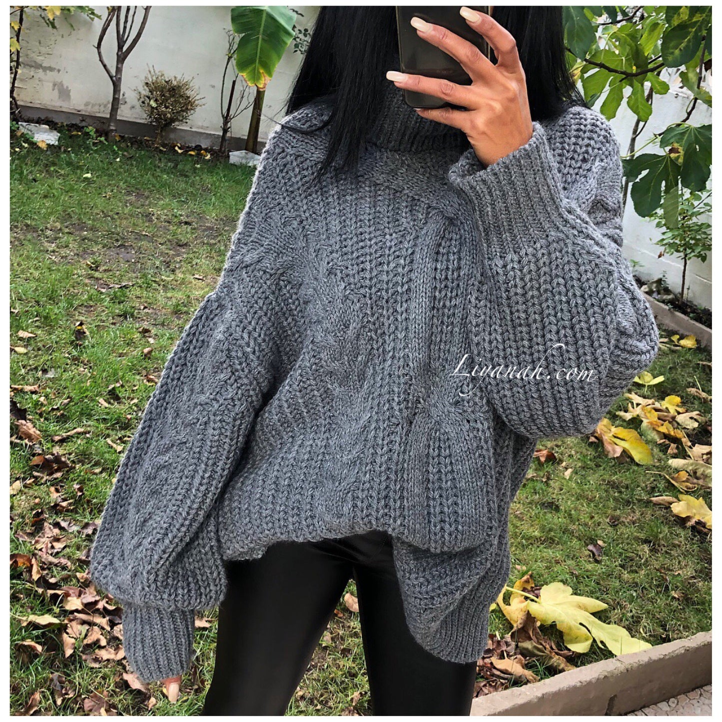 PULL MI-LONG Oversize Modèle ALLIEL Gris Foncé