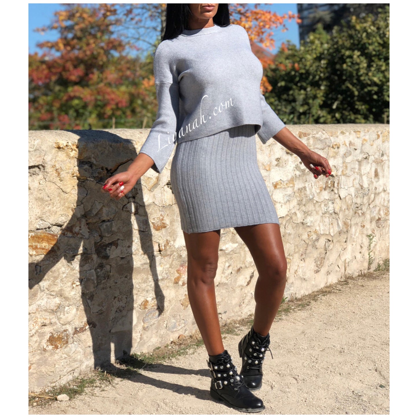 Ensemble Pull et Robe Modèle BALYLA GRIS