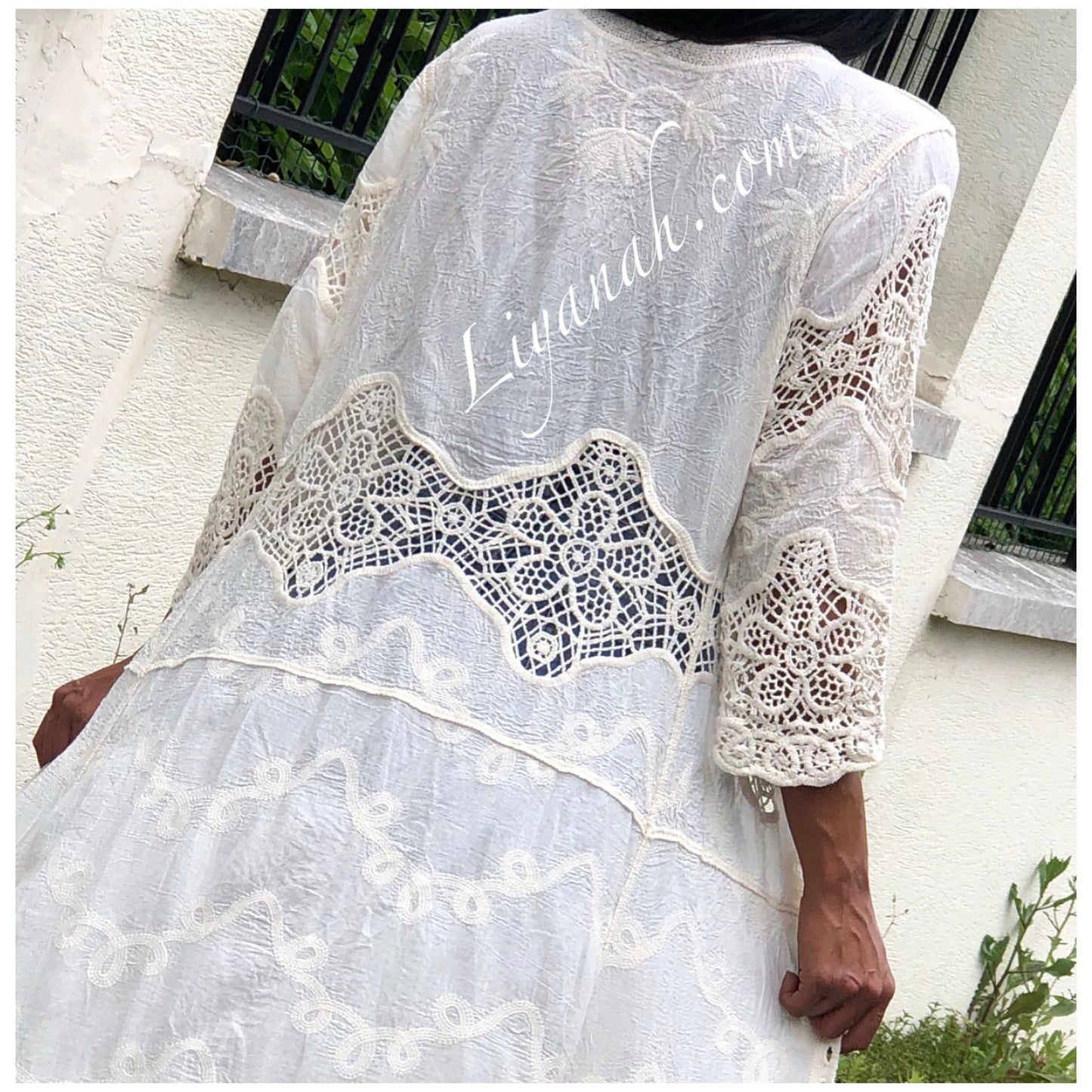 Kimono Long en Crochet Modèle CHYLIA Écru