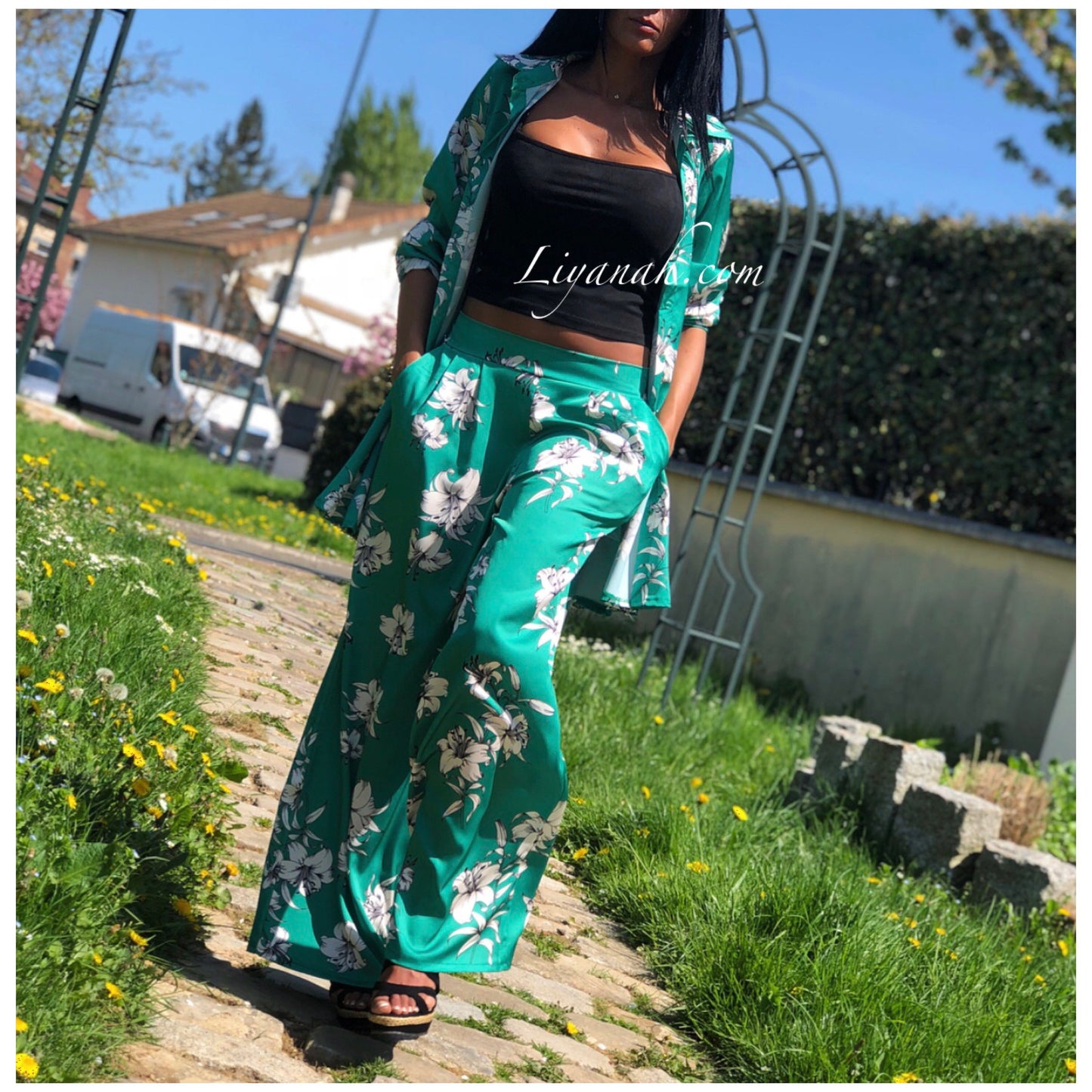 Ensemble Modèle ZYAKA Chemise + Pantalon Vert