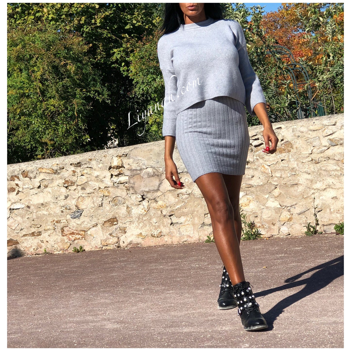 Ensemble Pull et Robe Modèle BALYLA GRIS