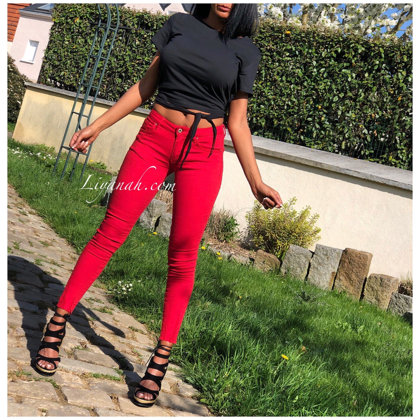 Jean Skinny Modèle KARIA RED Taille Basse