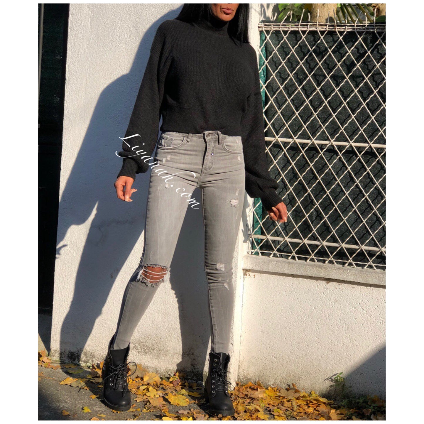 Pull Cropped Modèle FANELY NOIR