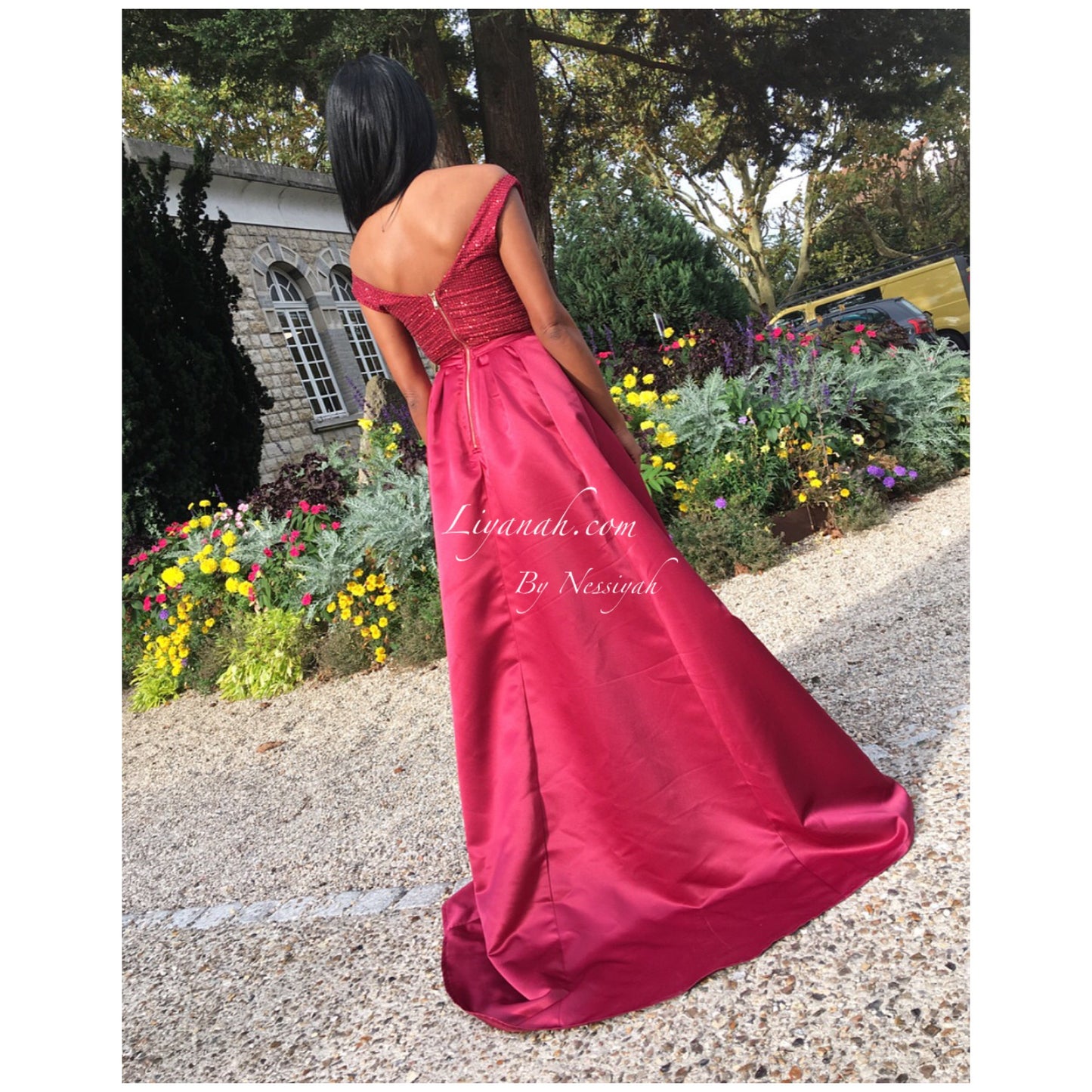 ROBE DE SOIRÉE MODÈLE ESTRELLA BORDEAUX