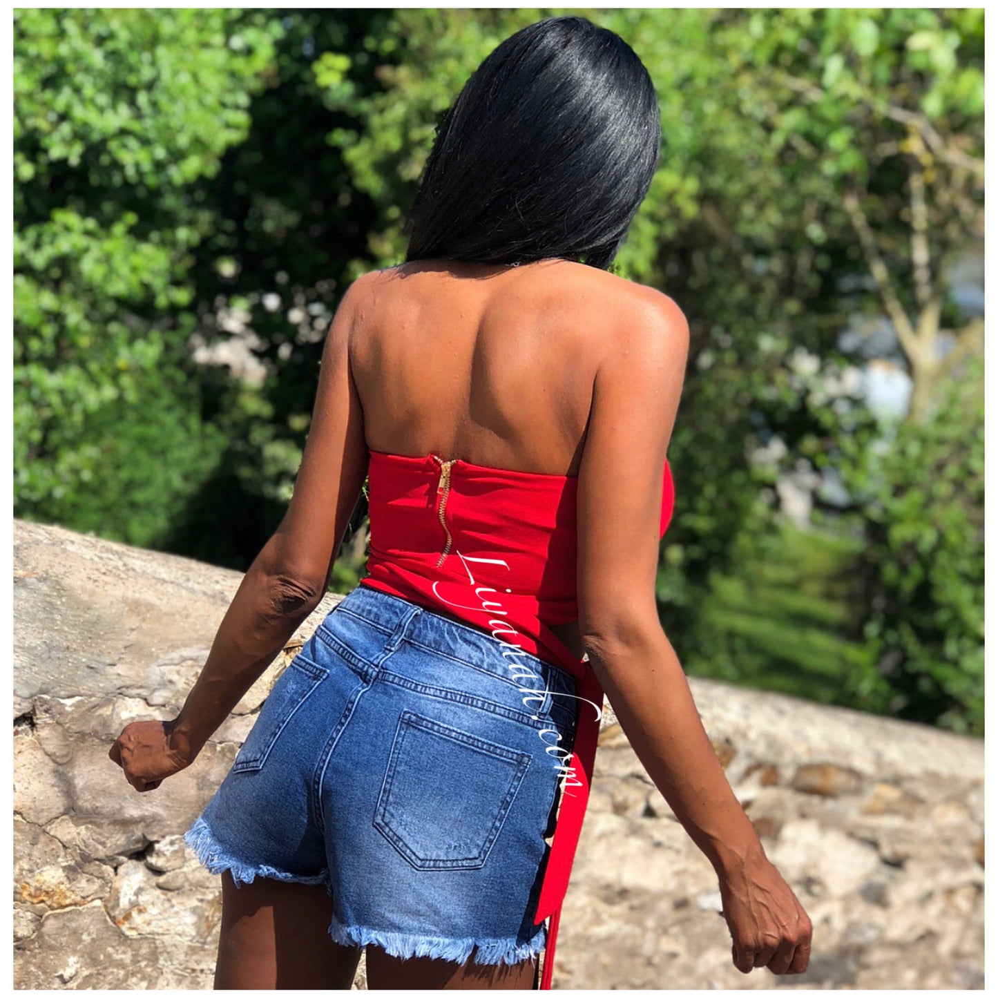 Crop Top Modèle ARENYA ROUGE