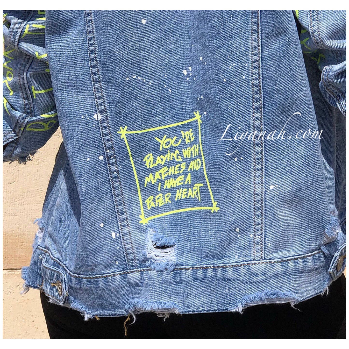 VESTE JEAN BLUE / YELLOW Modèle ONE LOVE