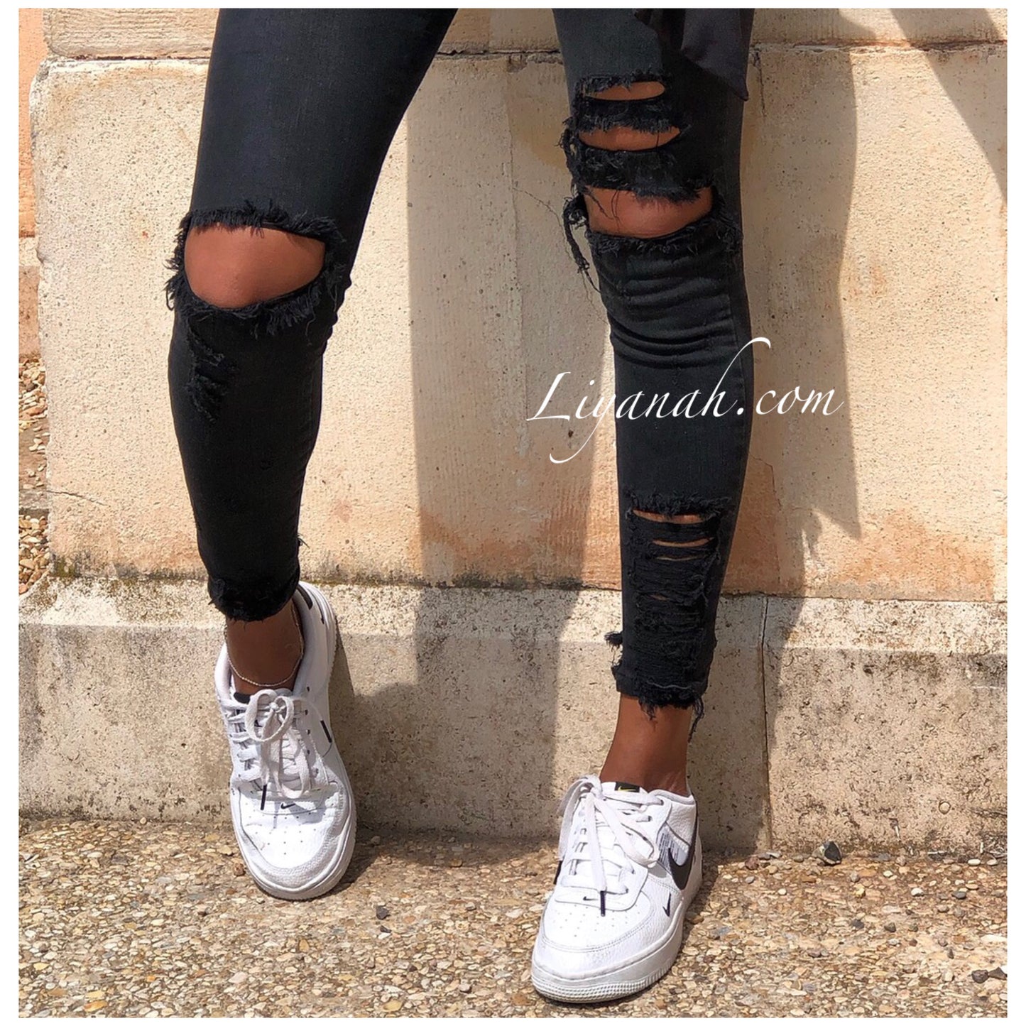 Jean Skinny DESTROY BLACK GREY Modèle NEVY