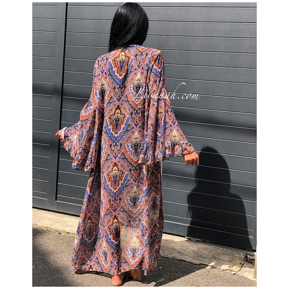 Kimono Long Modèle ETHNAYA à Imprimés