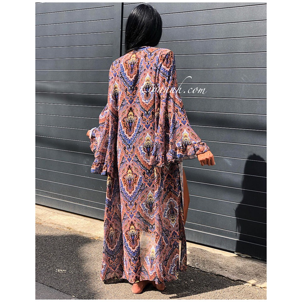 Kimono Long Modèle ETHNAYA à Imprimés