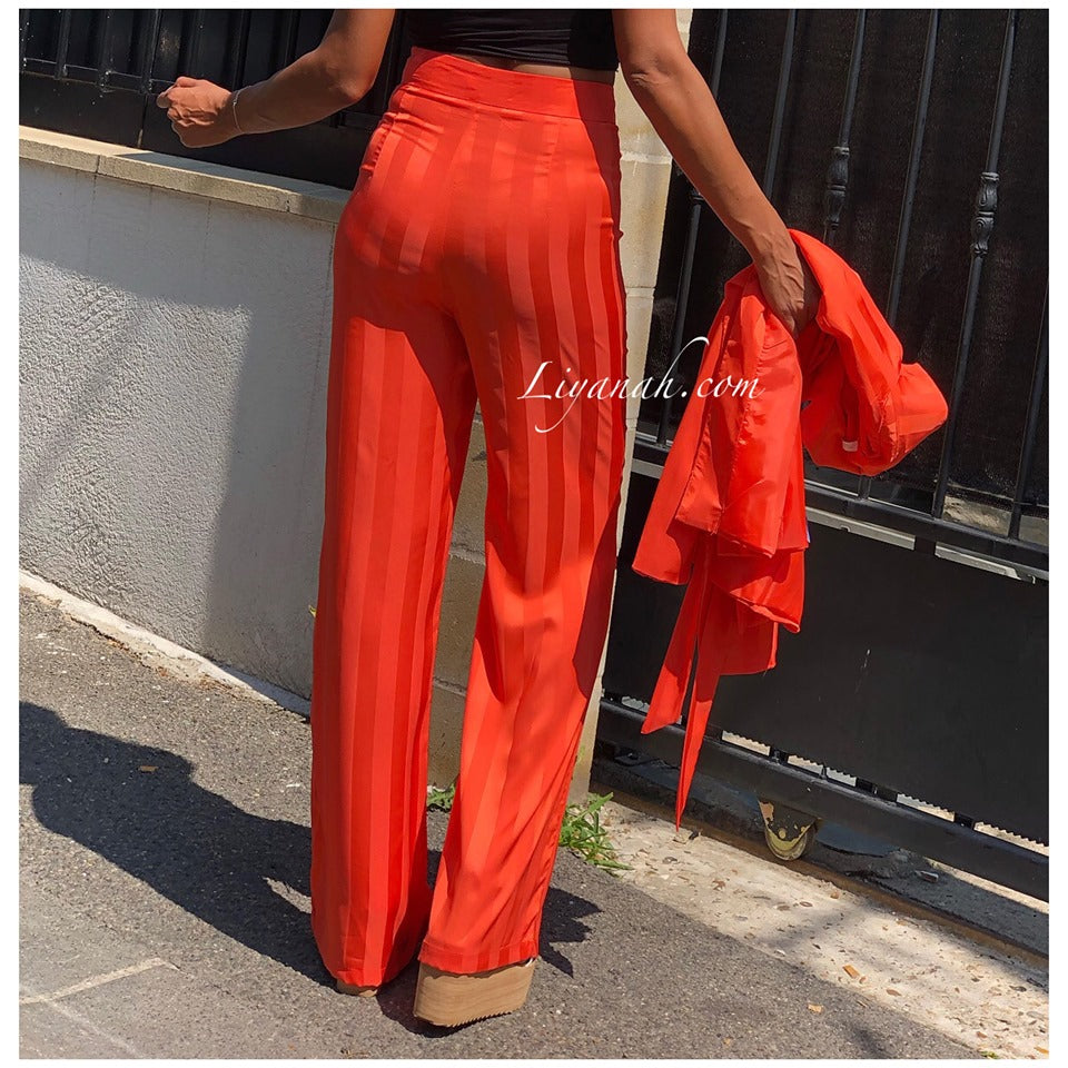 Tailleur Veste + Pantalon Modèle NAYARA ORANGE