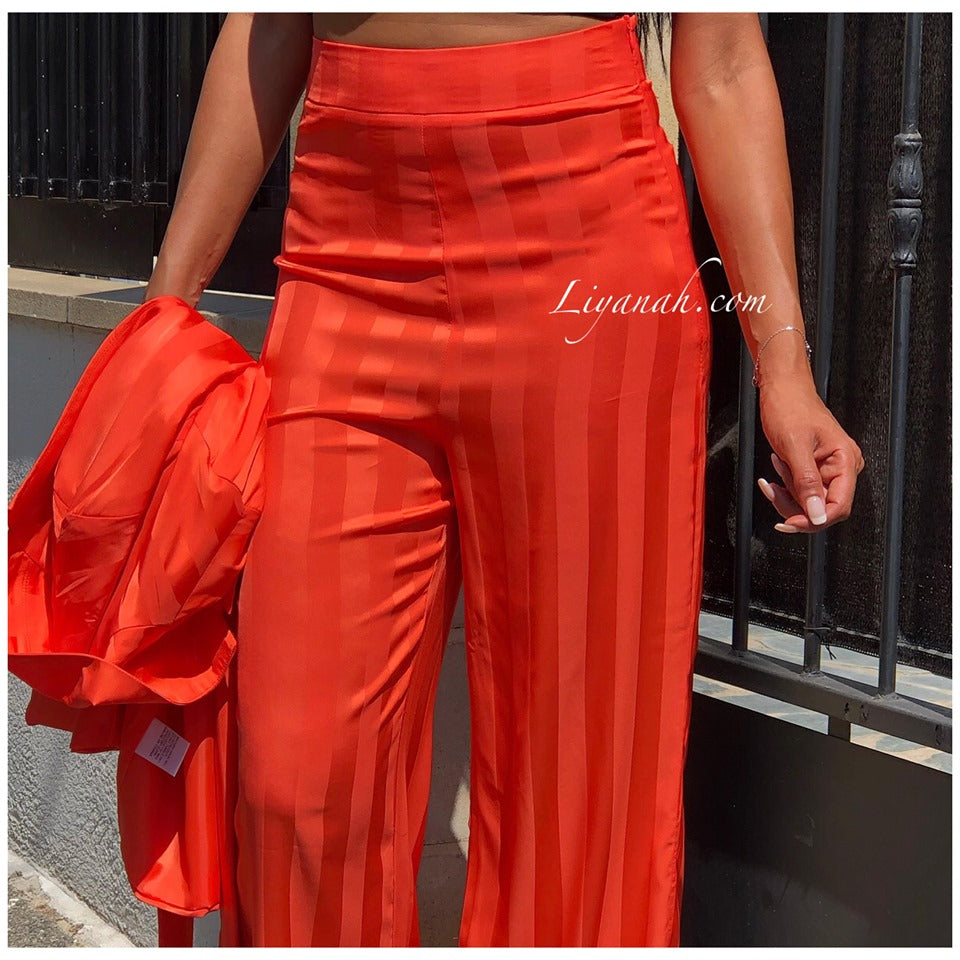 Tailleur Veste + Pantalon Modèle NAYARA ORANGE