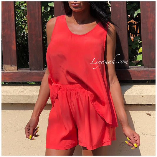 Ensemble Top + Short Modèle RAWDA CORAIL