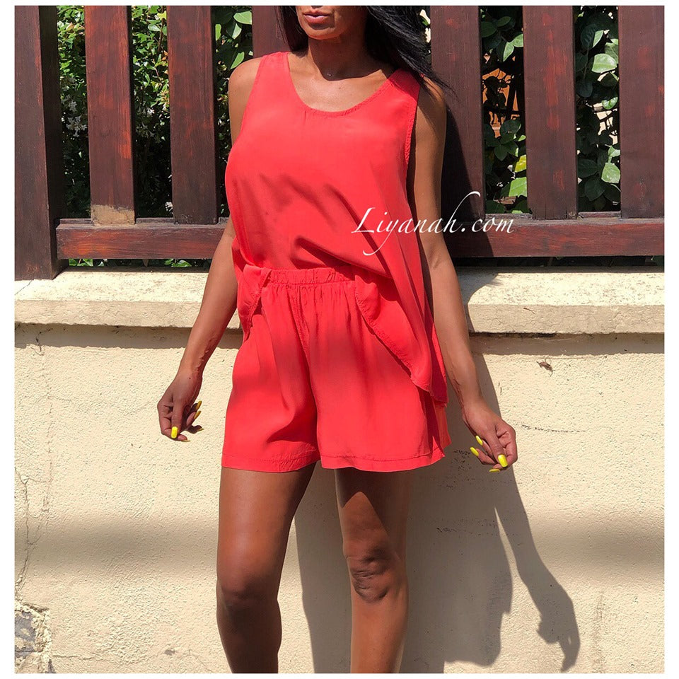 Ensemble Top + Short Modèle RAWDA CORAIL