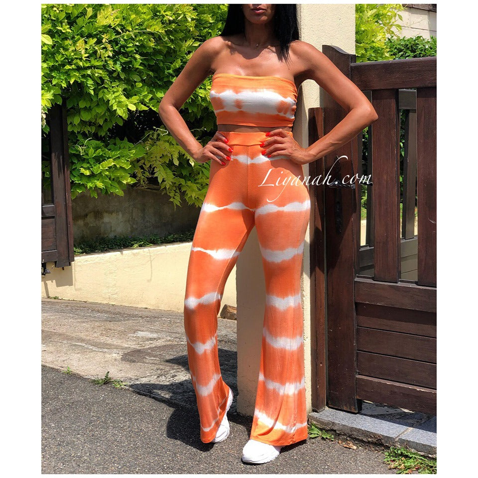 Ensemble Brassière + Pantalon Modèle ALOUYA ORANGE