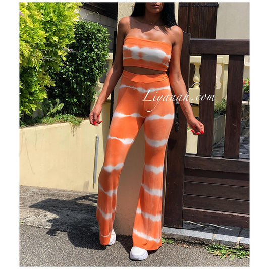 Ensemble Brassière + Pantalon Modèle ALOUYA ORANGE