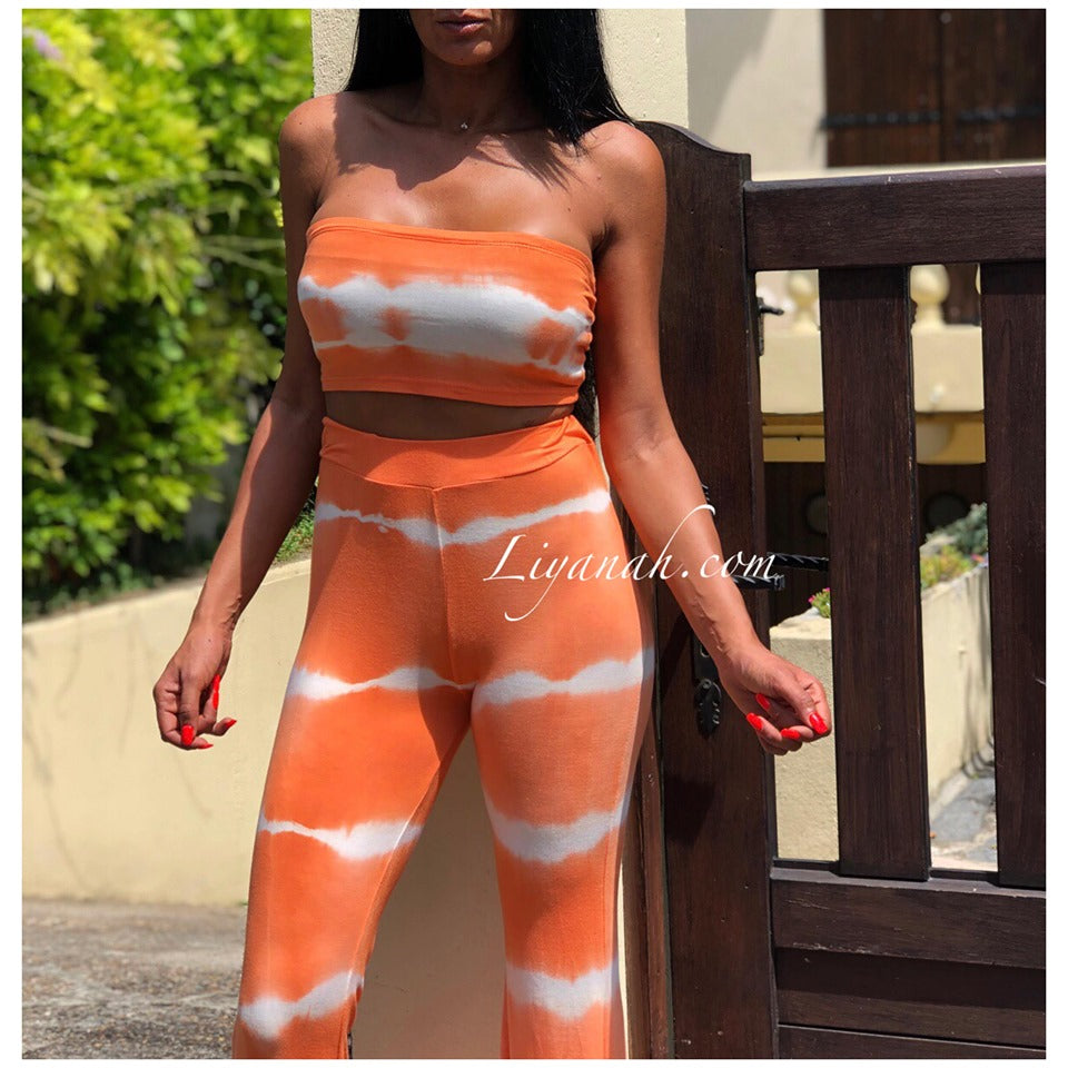 Ensemble Brassière + Pantalon Modèle ALOUYA ORANGE