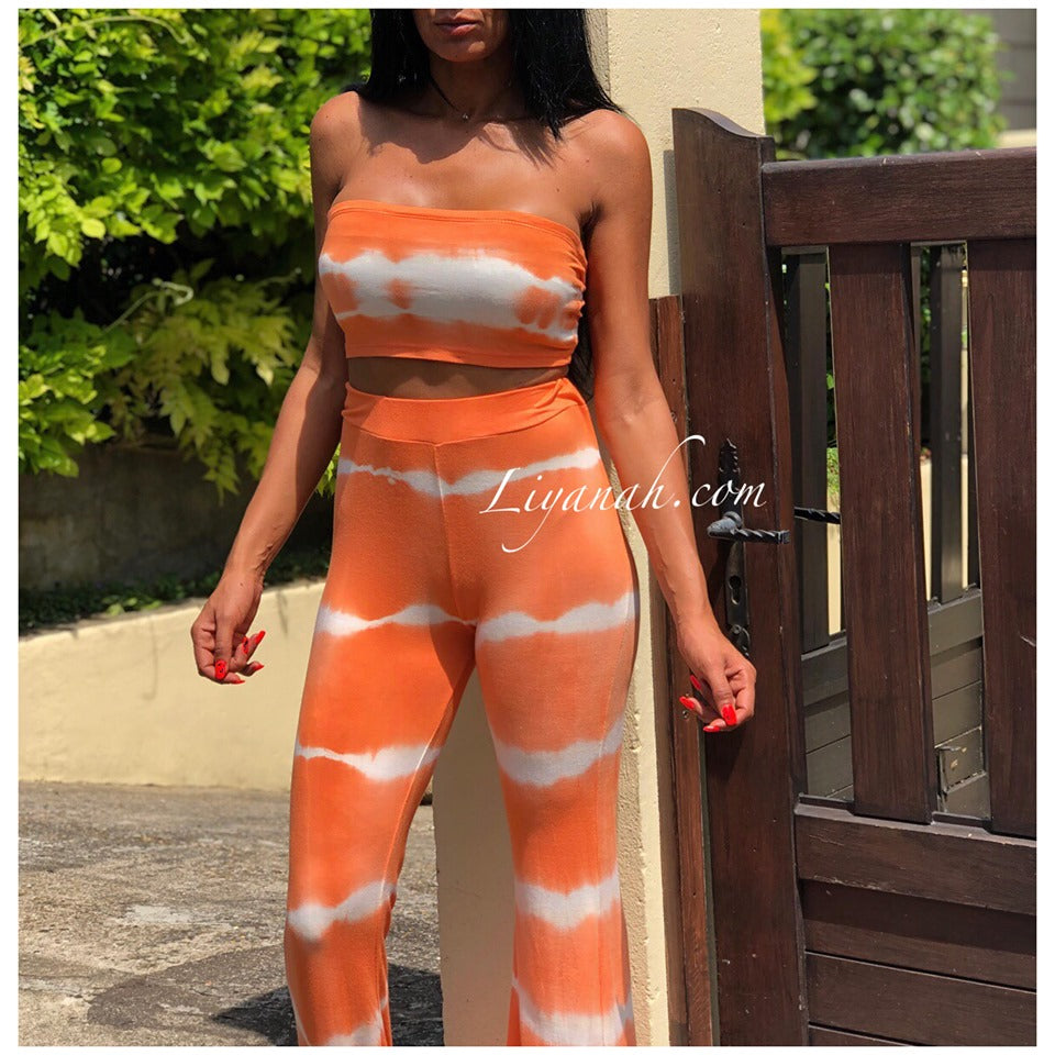 Ensemble Brassière + Pantalon Modèle ALOUYA ORANGE