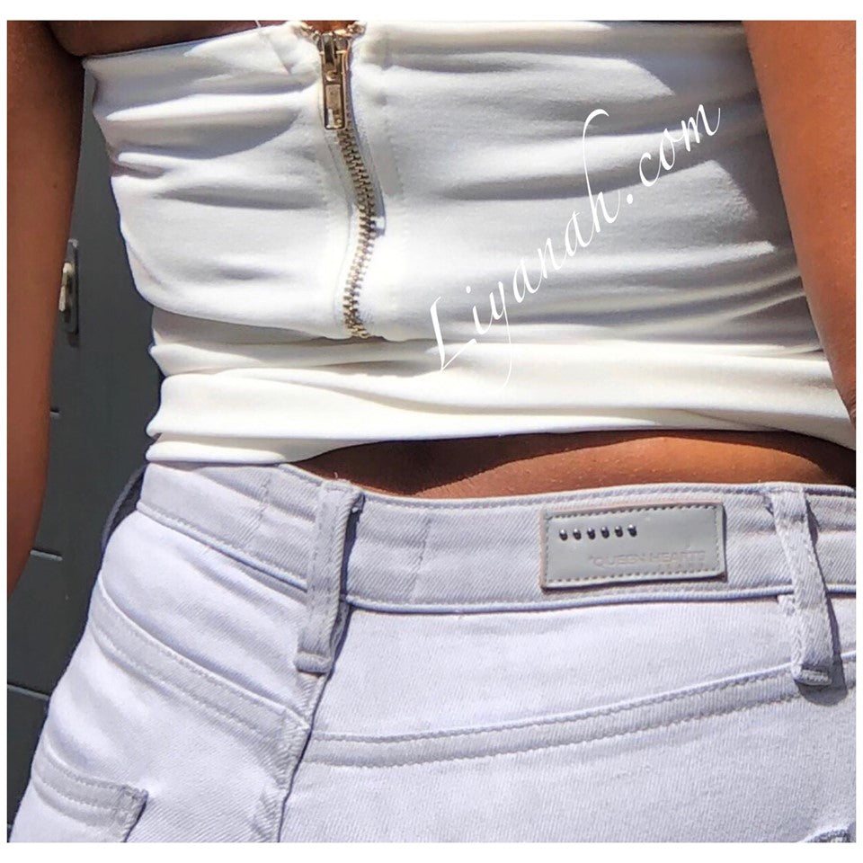 Crop Top Modèle ARENYA BLANC