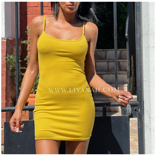 Robe Courte Modèle LYA JAUNE