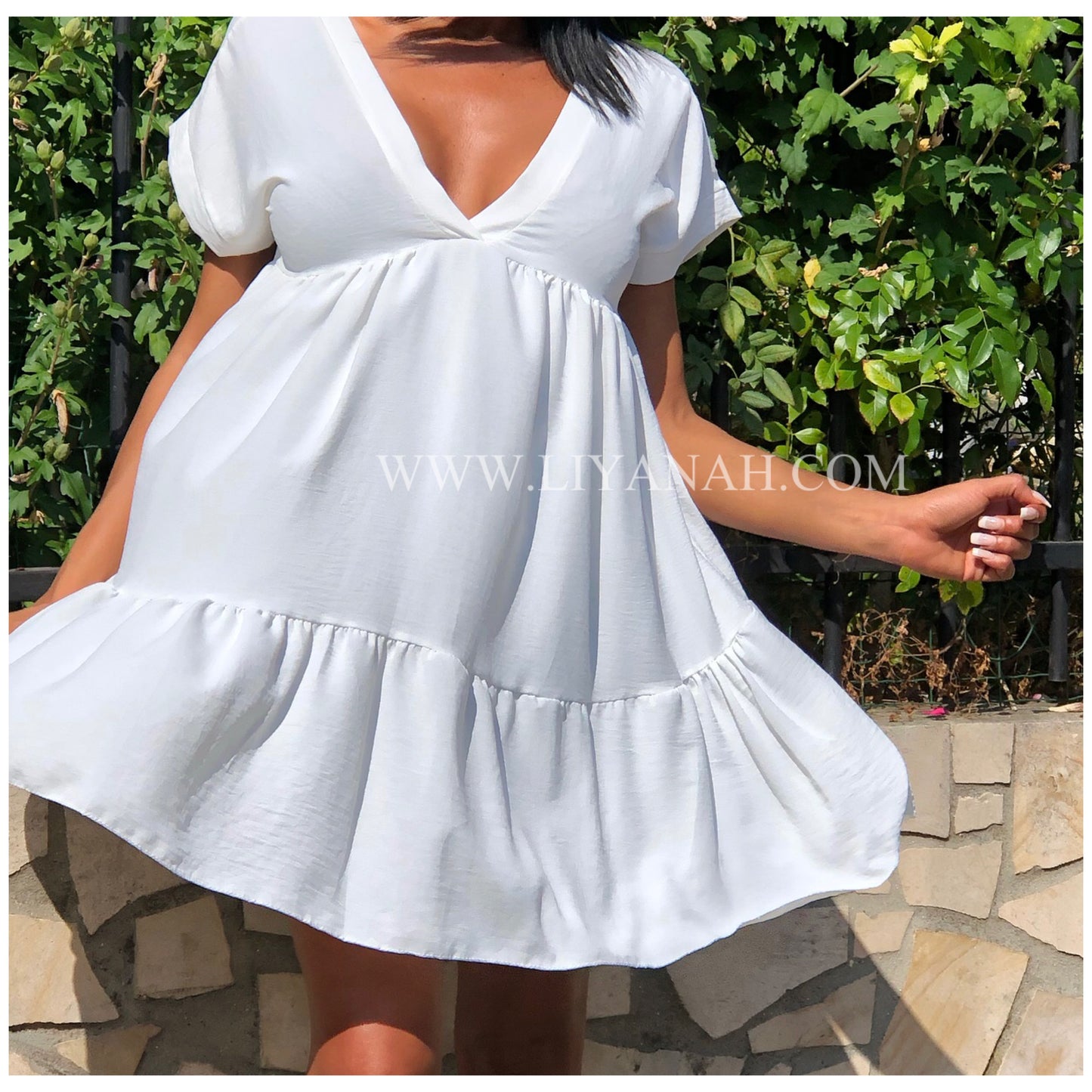 ROBE Courte Modèle HANYZ BLANC