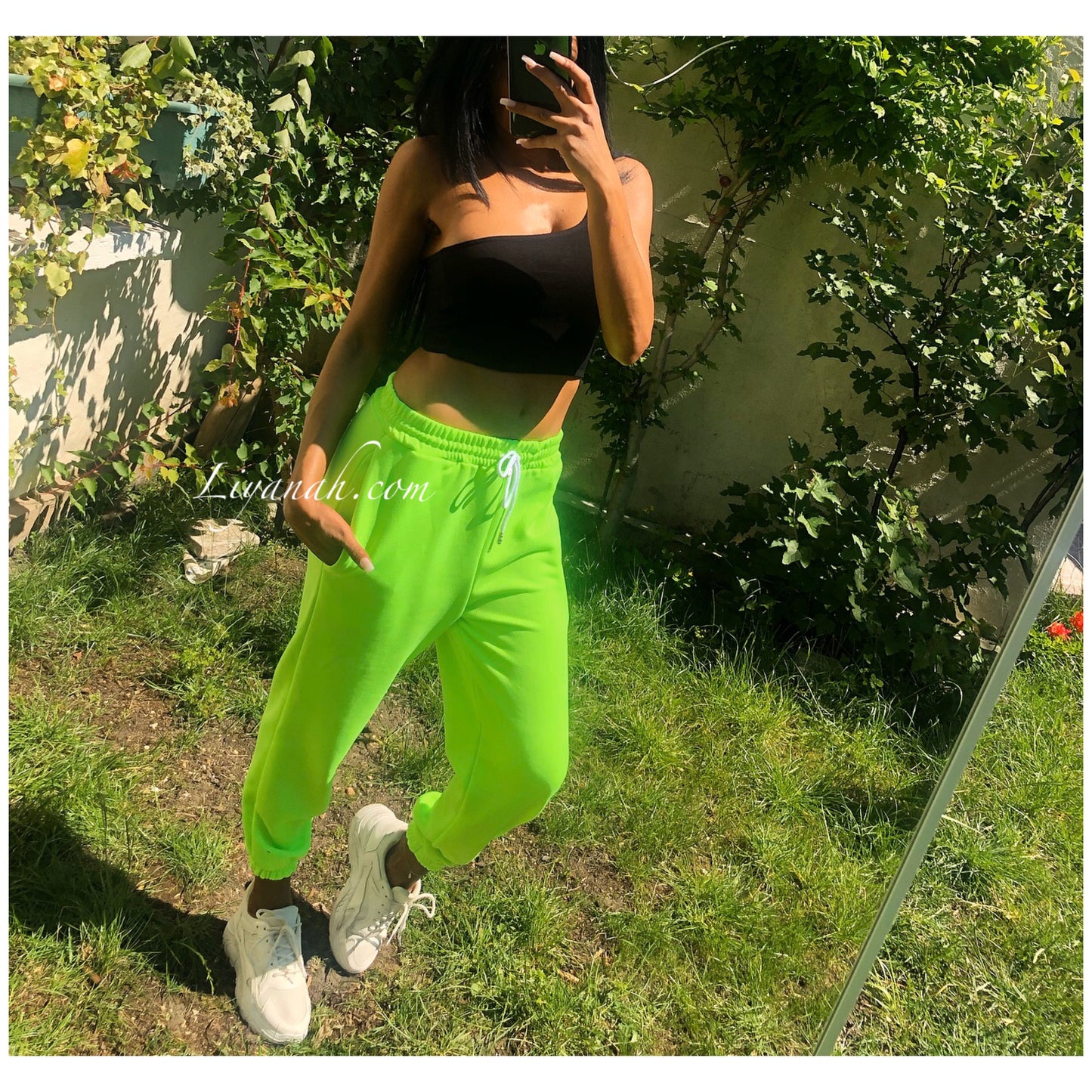 Bas de Jogging Modèle ALIX JAUNE/VERT FLUO