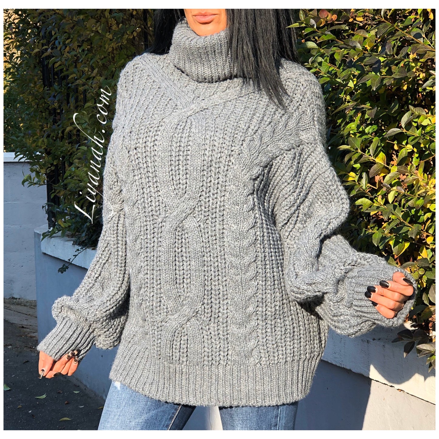 PULL MI-LONG Oversize Modèle ALLIEL Gris Foncé