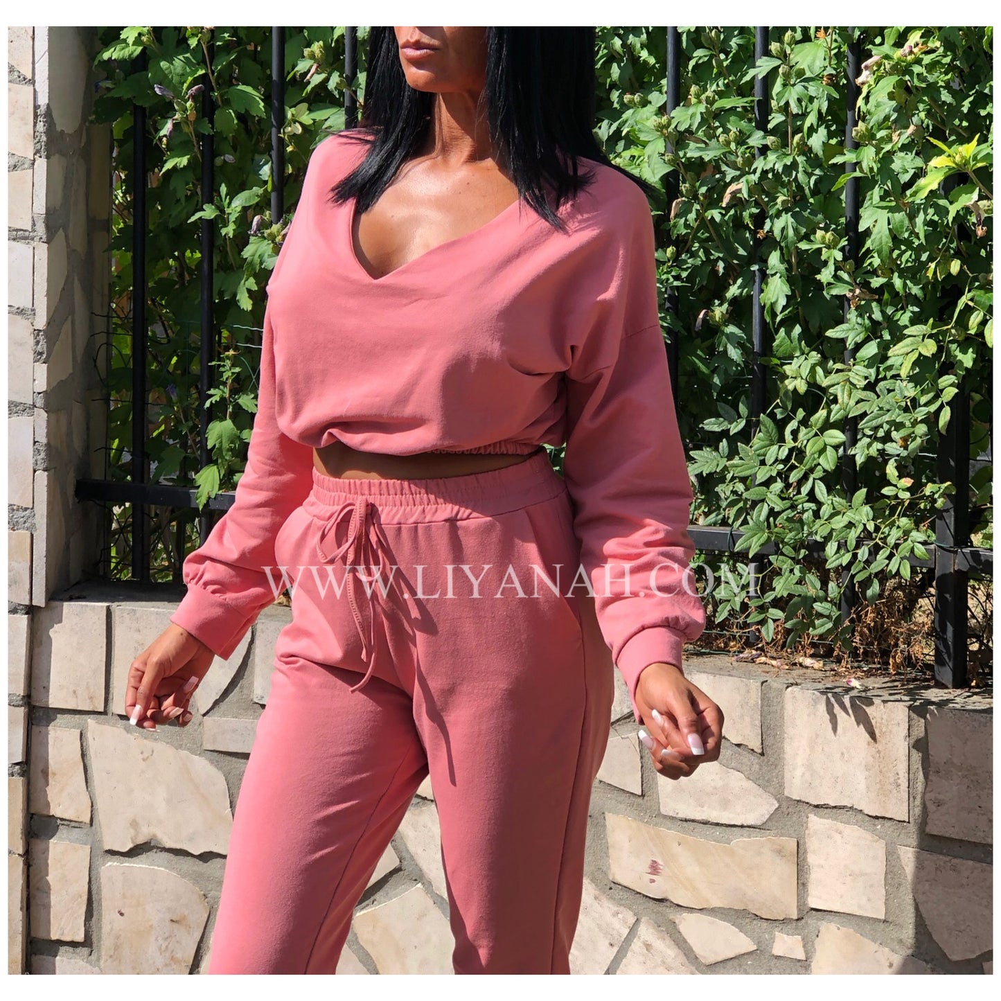 Ensemble Pull + Pantalon Modèle LOVA ROSE BRIQUE