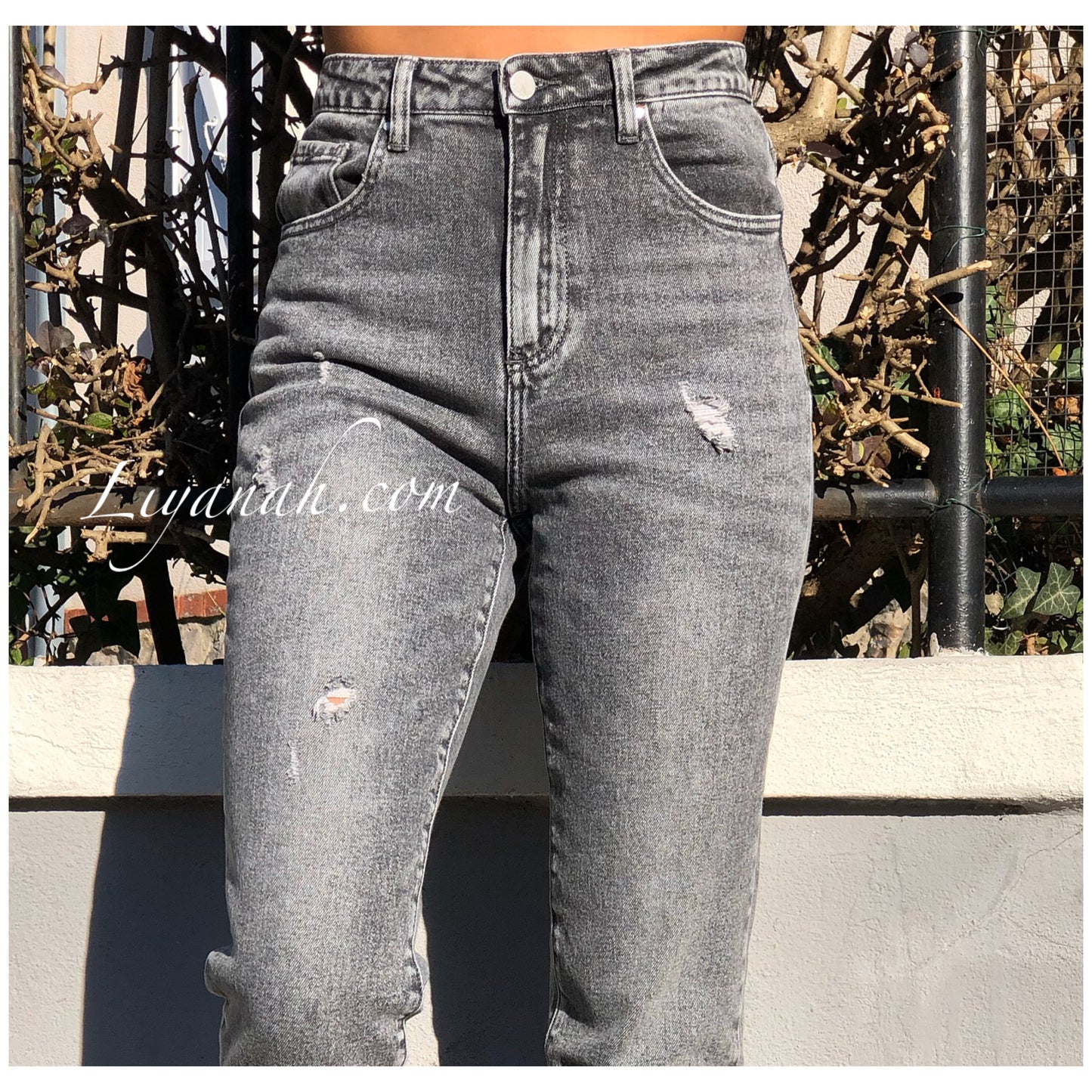 JEAN MOM DARK GRAY Modèle QUINCY