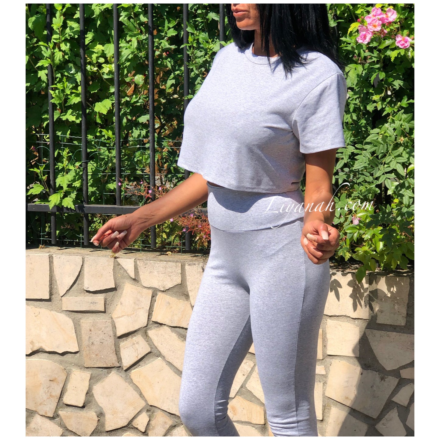 Ensemble Top + Legging Modèle GWEN GRIS