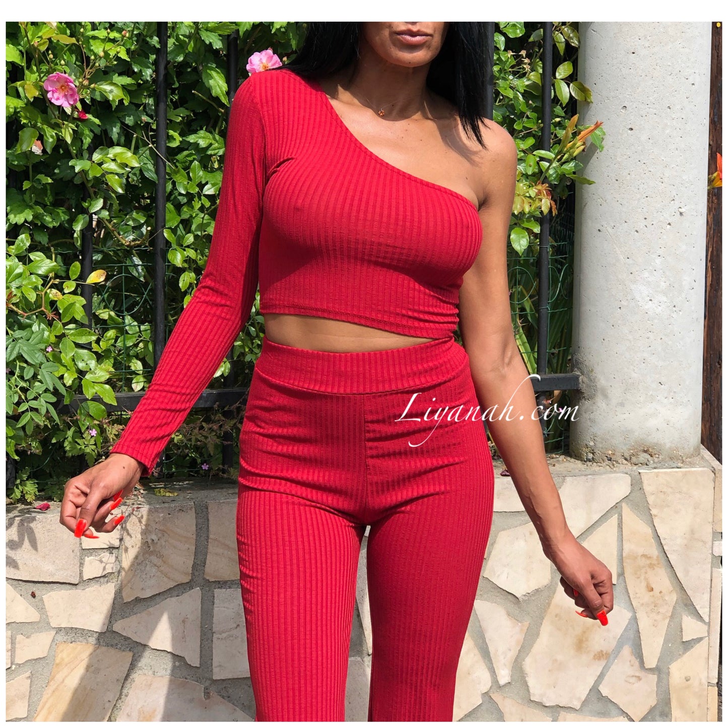 Ensemble Crop Top + Pantalon Modèle SALAYA / 5 couleurs