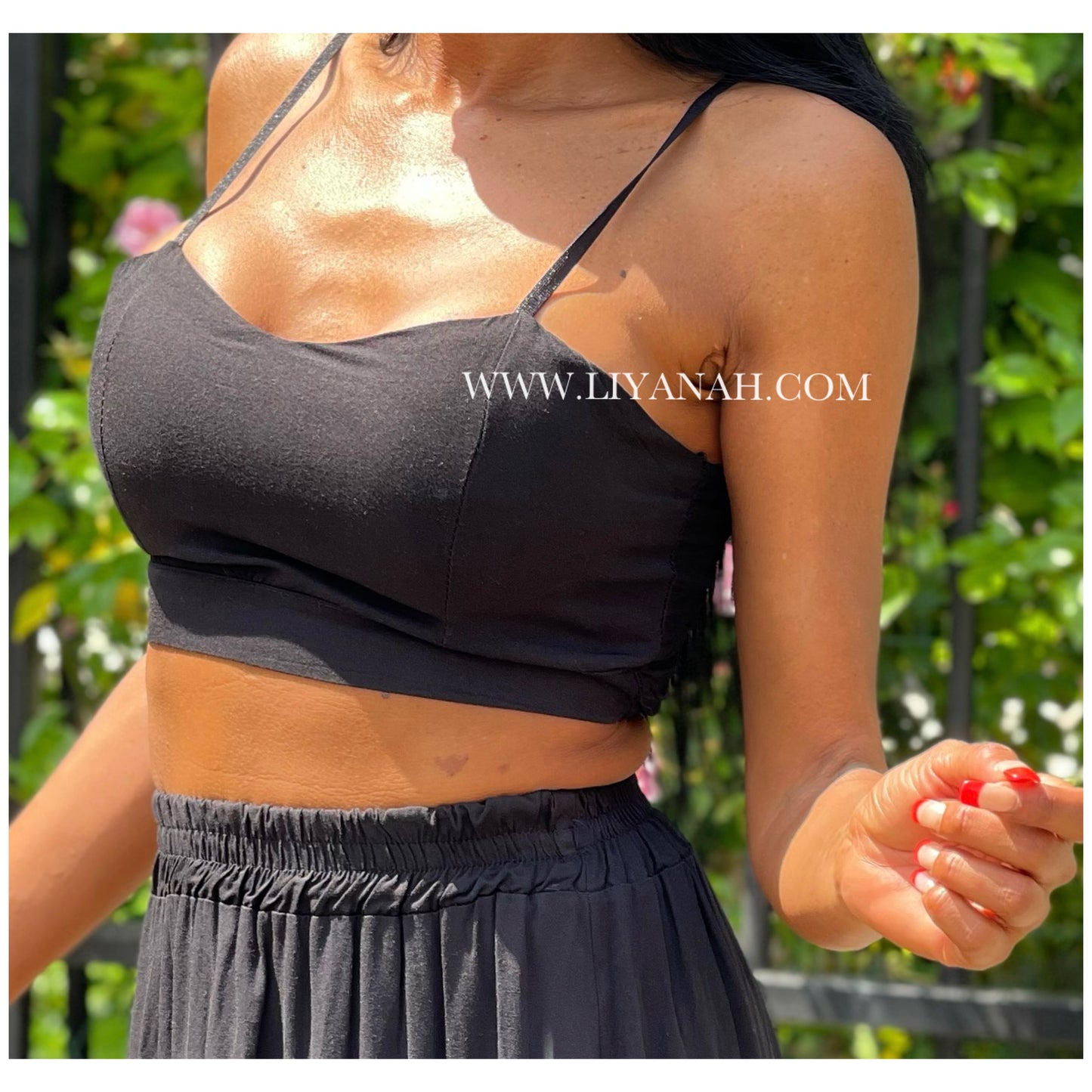 Ensemble Crop Top + Jupe Modèle ESMARA NOIR