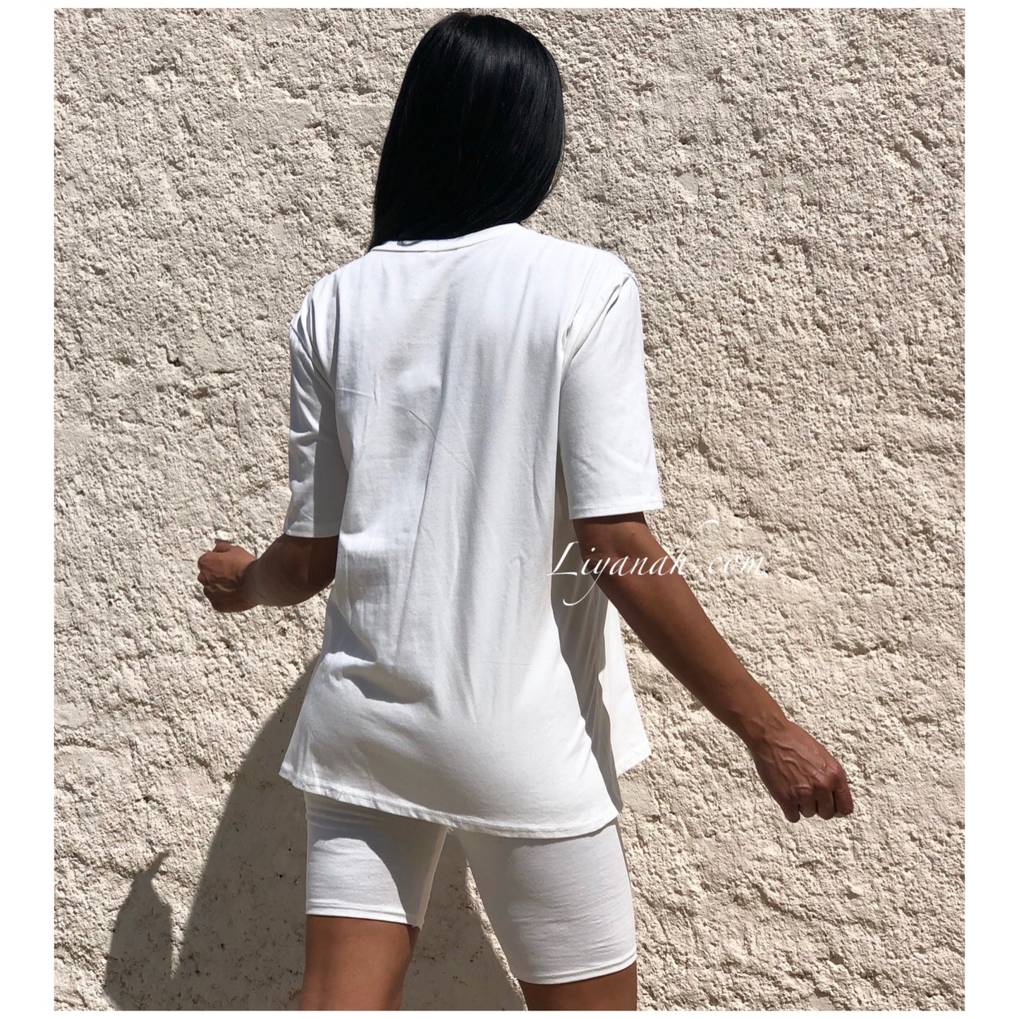 Ensemble T-shirt + Cycliste Modèle ADELA BLANC